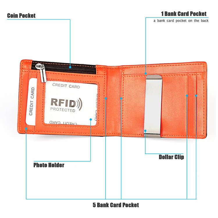 9606 Cowhide Leather Anti-magnetic RFID Multiple Card Slots Wallet for Men, with Zipper Bag(Black) - Antimagnetic RFID Package by PMC TechLife | Online Shopping South Africa | PMC TechLife | Buy Now Pay Later Mobicred