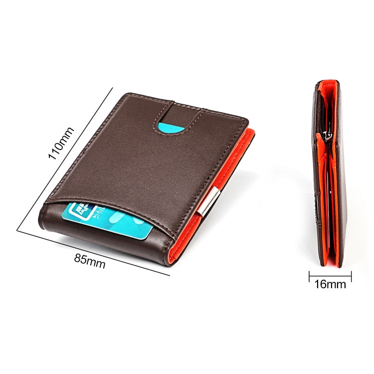 9606 Cowhide Leather Anti-magnetic RFID Multiple Card Slots Wallet for Men, with Zipper Bag(Coffee) - Antimagnetic RFID Package by PMC TechLife | Online Shopping South Africa | PMC TechLife | Buy Now Pay Later Mobicred