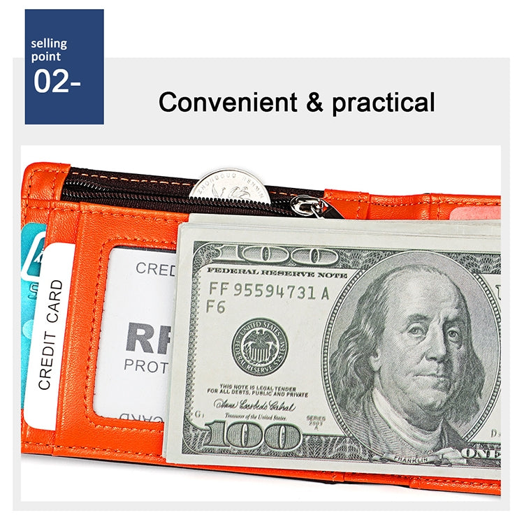 9606 Cowhide Leather Anti-magnetic RFID Multiple Card Slots Wallet for Men, with Zipper Bag(Coffee) - Antimagnetic RFID Package by PMC TechLife | Online Shopping South Africa | PMC TechLife | Buy Now Pay Later Mobicred