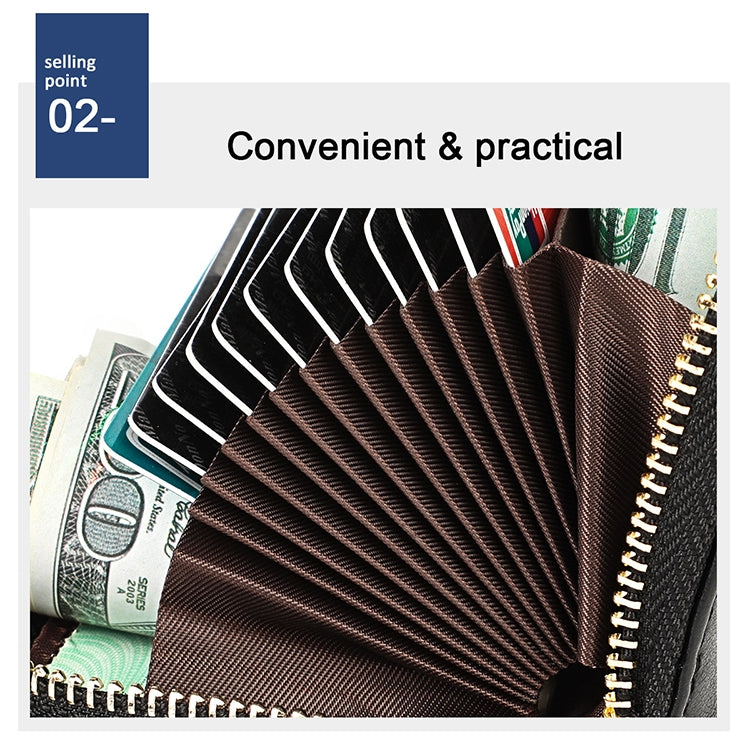 KB152 Butterfly Pattern Zipper Cowhide Leather Organ Shape Multiple Card Slots Anti-magnetic RFID Wallet for Ladies(Blue) - Antimagnetic RFID Package by PMC TechLife | Online Shopping South Africa | PMC TechLife | Buy Now Pay Later Mobicred