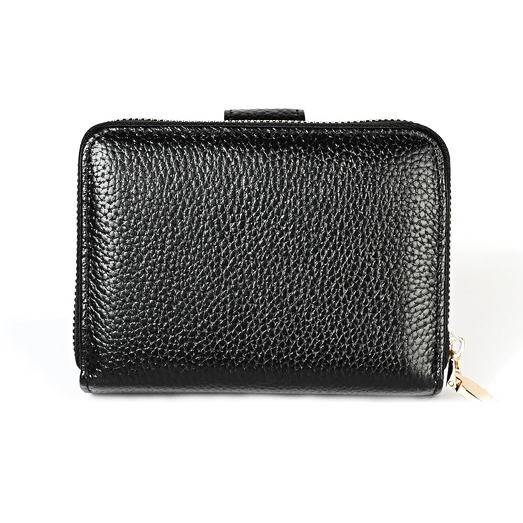 KB192 Buckle Zipper Cowhide Leather Organ Shape Multiple Card Slots Anti-magnetic RFID Wallet Clutch Bag for Men(Black) - Antimagnetic RFID Package by PMC TechLife | Online Shopping South Africa | PMC TechLife | Buy Now Pay Later Mobicred