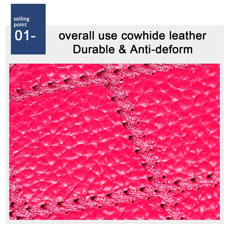 KB213 Diamond Texture Zipper Cowhide Leather Double Row Organ Shape Multiple Card Slots Anti-magnetic RFID Wallet Clutch Bag for Ladies (Light Pink) - free shipping - PMC TechLife - Order now!