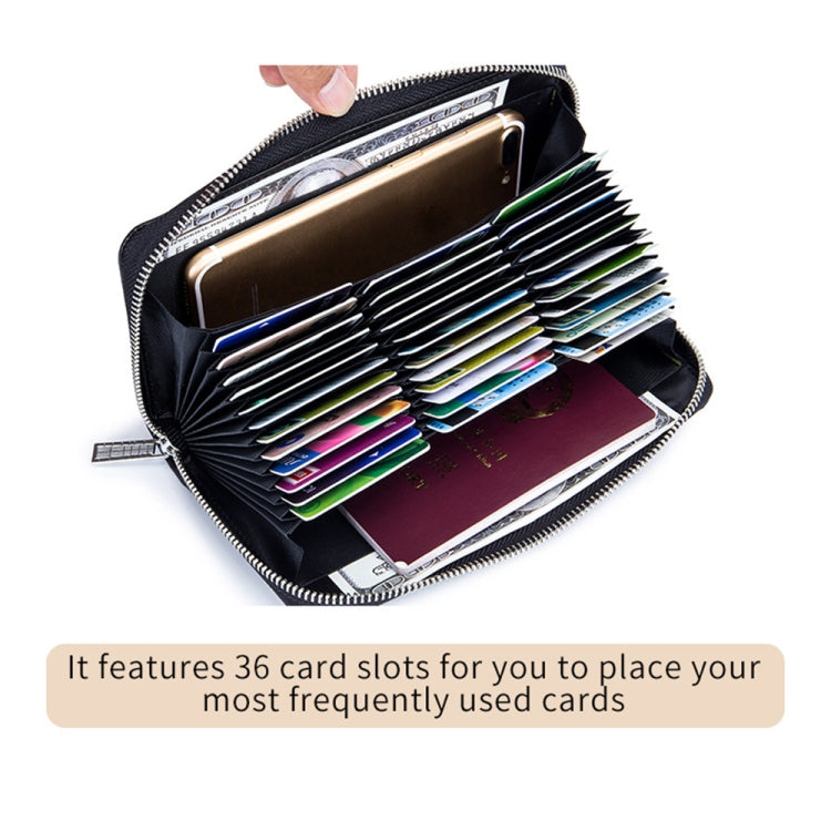 Two-Layer Cowhide Leather Organ Card Holder Multiple-Card RFID Anti-Theft Wallet Bag(Coffee) - Antimagnetic RFID Package by PMC TechLife | Online Shopping South Africa | PMC TechLife | Buy Now Pay Later Mobicred