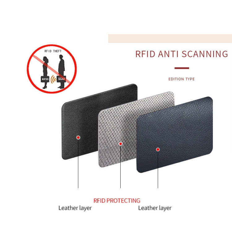 Two-Layer Cowhide Leather Organ Card Holder Multiple-Card RFID Anti-Theft Wallet Bag(Wine Red) - free shipping - PMC TechLife - Order now!