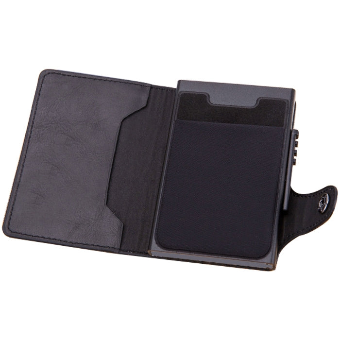X-51 Automatically Pop-up Card Type Anti-magnetic RFID Anti-theft PU Leather Wallet with Card Slots(Black) - free shipping - PMC TechLife - Order now!