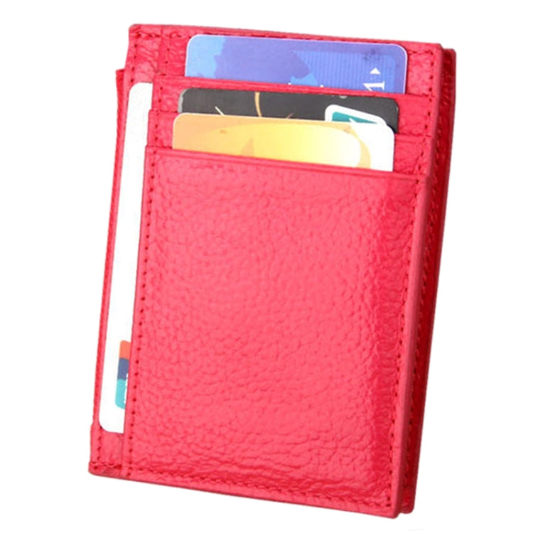 Cowhide Leather Solid Color Zipper Card Holder Wallet RFID Blocking Coin Purse Card Bag Protect Case, Size: 11*8*1.5cm (Magenta) - Antimagnetic RFID Package by PMC TechLife | Online Shopping South Africa | PMC TechLife | Buy Now Pay Later Mobicred