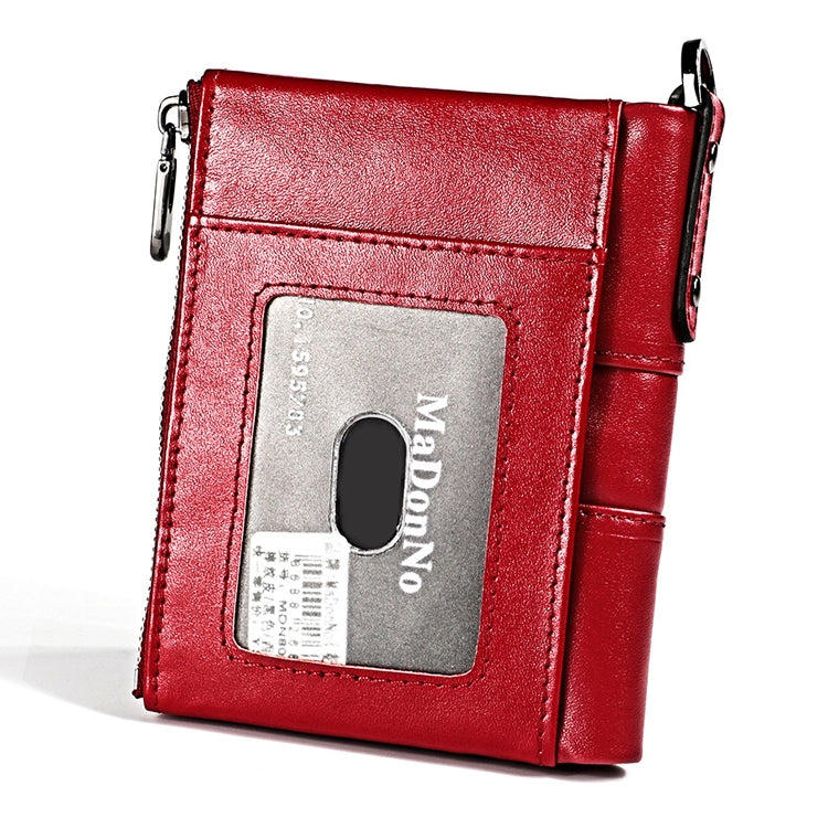 LT3529 Retro Crazy Horse Texture Double Zipper Anti-magnetic RFID Chain Wallet with Card Slots (Red) - Antimagnetic RFID Package by PMC TechLife | Online Shopping South Africa | PMC TechLife | Buy Now Pay Later Mobicred