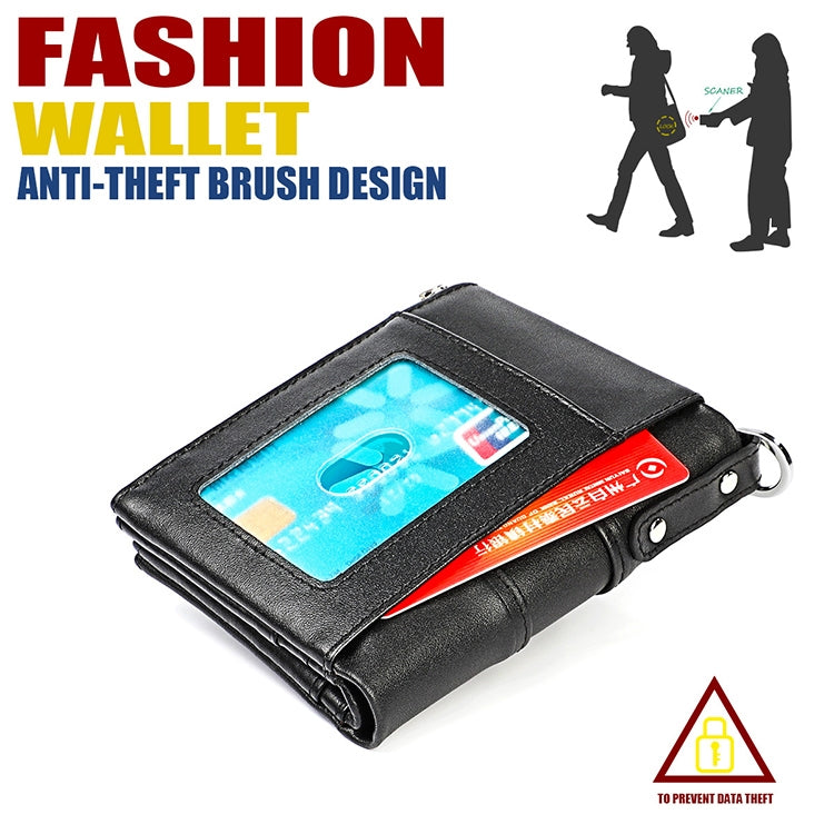 LT3529 Retro Crazy Horse Texture Double Zipper Anti-magnetic RFID Chain Wallet with Card Slots (Red) - Antimagnetic RFID Package by PMC TechLife | Online Shopping South Africa | PMC TechLife | Buy Now Pay Later Mobicred