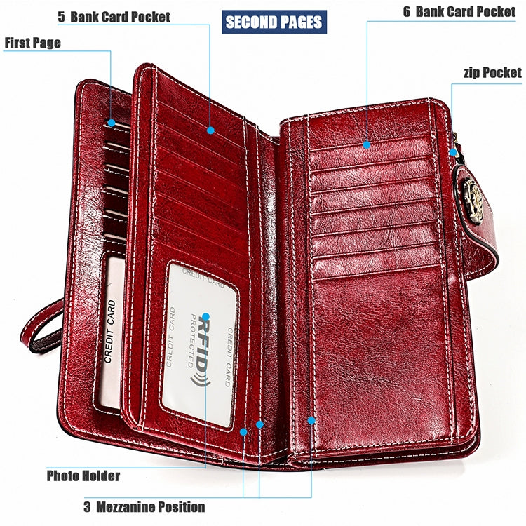 3556 Large Capacity Long Multi-function Anti-magnetic RFID Wallet Clutch for Ladies with Card Slots (Black) - Antimagnetic RFID Package by PMC TechLife | Online Shopping South Africa | PMC TechLife | Buy Now Pay Later Mobicred