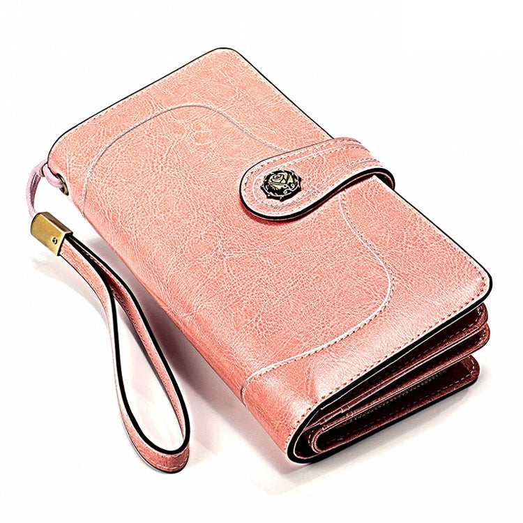 3555 Large Capacity Long Multi-function Anti-magnetic RFID Wallet Clutch for Ladies with Card Slots (Pink) - Antimagnetic RFID Package by PMC TechLife | Online Shopping South Africa | PMC TechLife | Buy Now Pay Later Mobicred