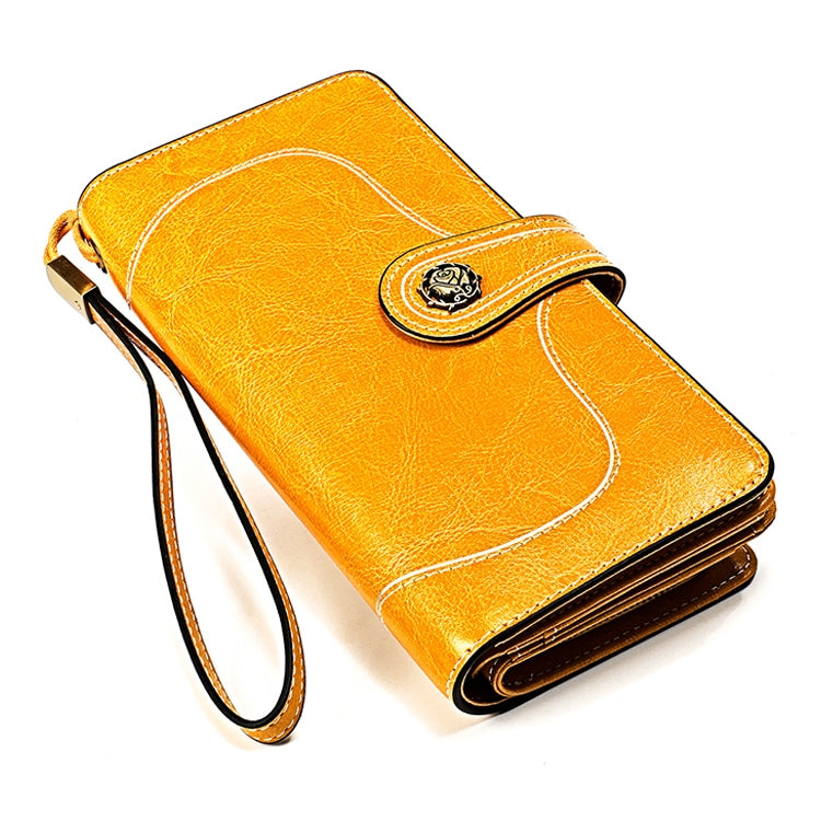 3555 Large Capacity Long Multi-function Anti-magnetic RFID Wallet Clutch for Ladies with Card Slots (Yellow) - Antimagnetic RFID Package by PMC TechLife | Online Shopping South Africa | PMC TechLife | Buy Now Pay Later Mobicred