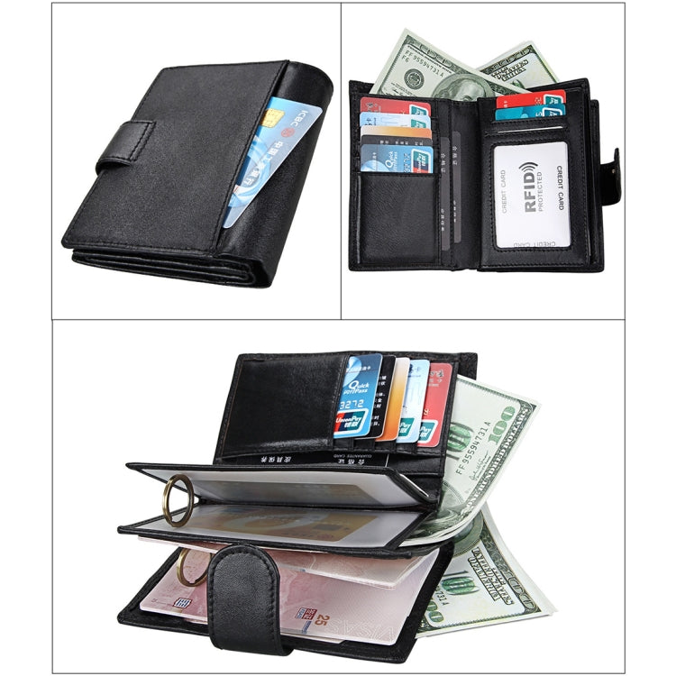 Antimagnet RFID Genuine Leather Wallet / Passport Package / Cowhide Card Slot for man(Black) - Antimagnetic RFID Package by PMC TechLife | Online Shopping South Africa | PMC TechLife | Buy Now Pay Later Mobicred