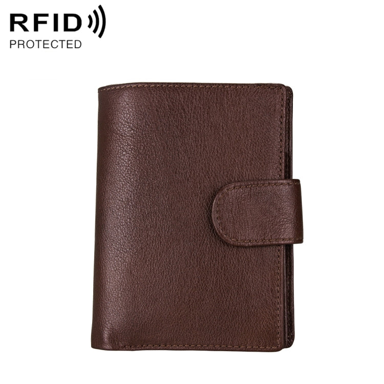 Antimagnet RFID Genuine Leather Wallet / Passport Package / Cowhide Card Slot for man(Coffee) - free shipping - PMC TechLife - Order now!