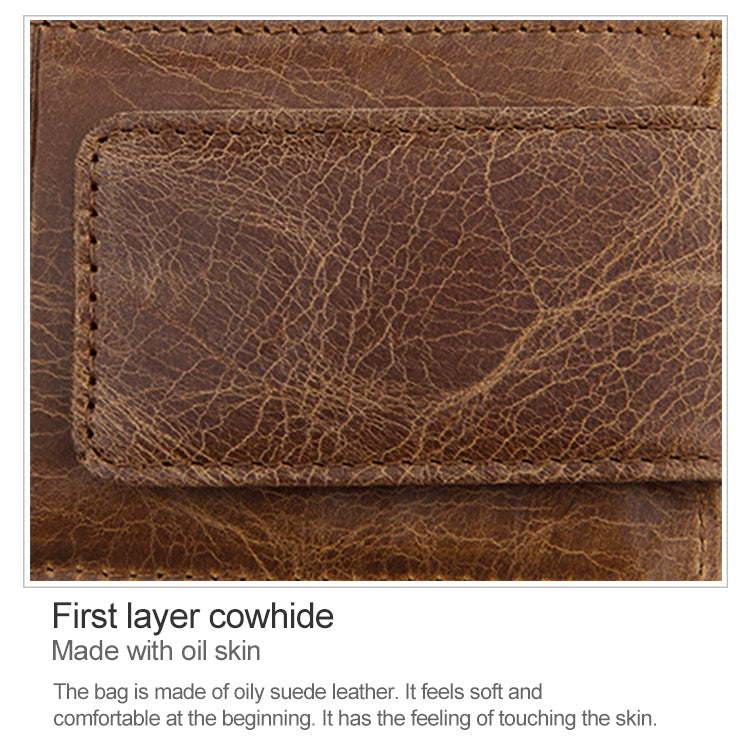 KB80 Antimagnetic RFID Crazy Horse Texture Oil Wax Leather Card Holder Wallet Billfold for Men and Women (Blue) - Antimagnetic RFID Package by PMC TechLife | Online Shopping South Africa | PMC TechLife | Buy Now Pay Later Mobicred