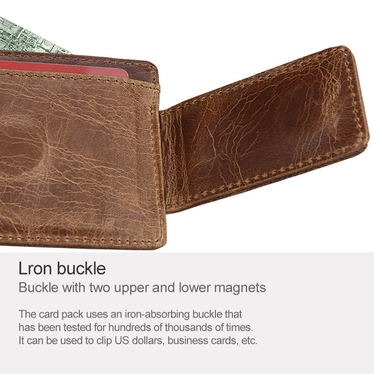 KB80 Antimagnetic RFID Crazy Horse Texture Oil Wax Leather Card Holder Wallet Billfold for Men and Women (Red) - Antimagnetic RFID Package by PMC TechLife | Online Shopping South Africa | PMC TechLife | Buy Now Pay Later Mobicred