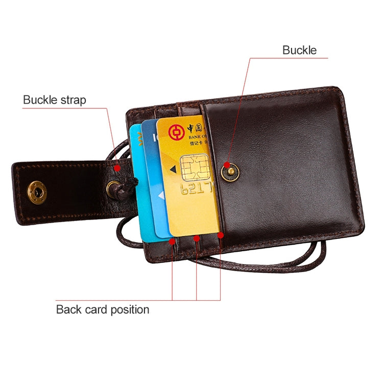 KB153 Antimagnetic RFID Leather Card Holder ID Card Badge with Lanyard(Blue) - free shipping - PMC TechLife - Order now!