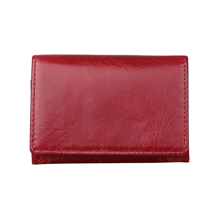 KB171 Antimagnetic RFID Crazy Horse Texture Leather Card Holder Wallet for Men and Women(Red) - free shipping - PMC TechLife - Order now!