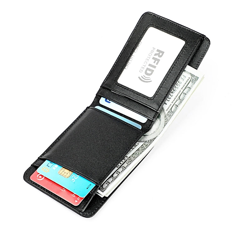 KB186 Antimagnetic RFID Mini Crazy Horse Texture Leather Billfold Card Wallet for Men and Women(Black) - Antimagnetic RFID Package by PMC TechLife | Online Shopping South Africa | PMC TechLife | Buy Now Pay Later Mobicred