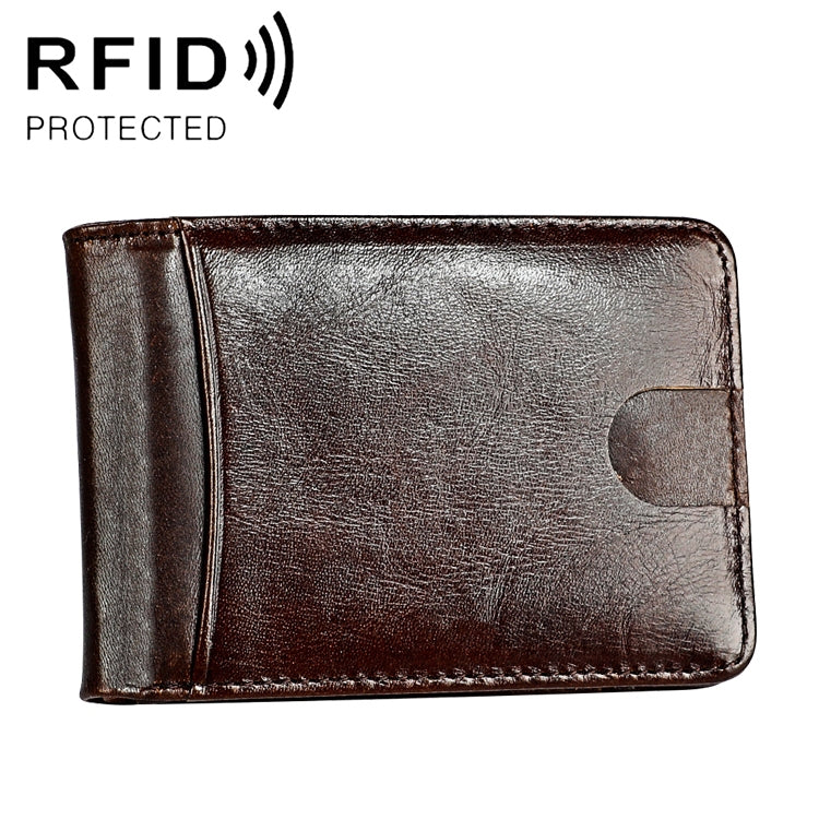 KB186 Antimagnetic RFID Mini Crazy Horse Texture Leather Billfold Card Wallet for Men and Women(Coffee) - Antimagnetic RFID Package by PMC TechLife | Online Shopping South Africa | PMC TechLife | Buy Now Pay Later Mobicred