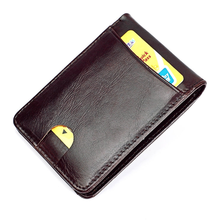 KB186 Antimagnetic RFID Mini Crazy Horse Texture Leather Billfold Card Wallet for Men and Women(Coffee) - Antimagnetic RFID Package by PMC TechLife | Online Shopping South Africa | PMC TechLife | Buy Now Pay Later Mobicred