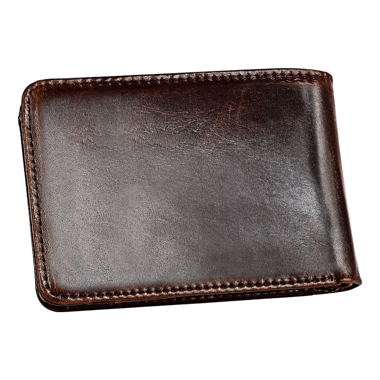 KB186 Antimagnetic RFID Mini Crazy Horse Texture Leather Billfold Card Wallet for Men and Women(Coffee) - Antimagnetic RFID Package by PMC TechLife | Online Shopping South Africa | PMC TechLife | Buy Now Pay Later Mobicred