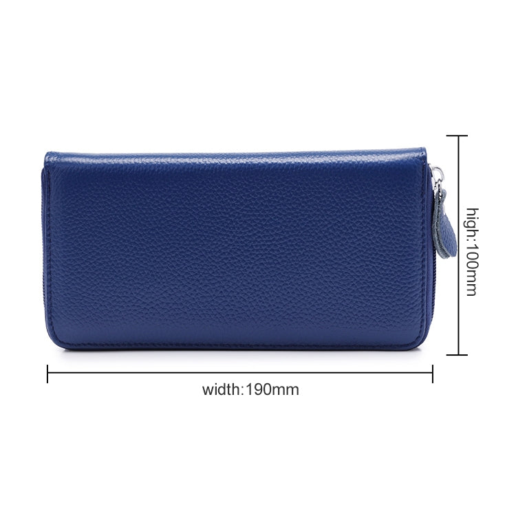 902 Antimagnetic RFID Litchi Texture Women Large Capacity Hand Wallet Purse Phone Bag with Card Slots(Blue) - Antimagnetic RFID Package by PMC TechLife | Online Shopping South Africa | PMC TechLife | Buy Now Pay Later Mobicred