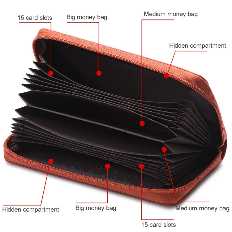 902 Antimagnetic RFID Litchi Texture Women Large Capacity Hand Wallet Purse Phone Bag with Card Slots(Rose Red) - Antimagnetic RFID Package by PMC TechLife | Online Shopping South Africa | PMC TechLife | Buy Now Pay Later Mobicred