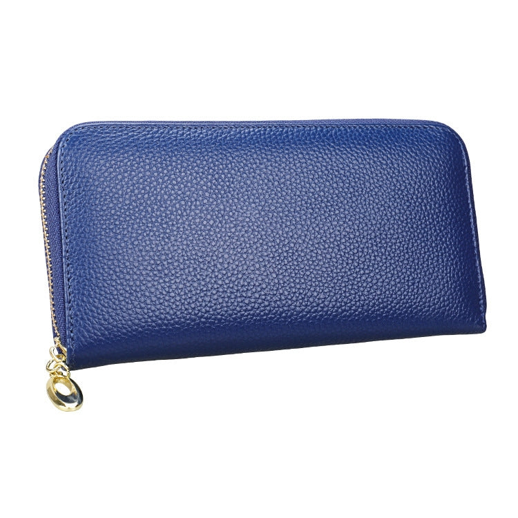 906 Antimagnetic RFID Litchi Texture Women Large Capacity Hand Wallet Purse Phone Bag with Card Slots(Blue) - Antimagnetic RFID Package by PMC TechLife | Online Shopping South Africa | PMC TechLife | Buy Now Pay Later Mobicred