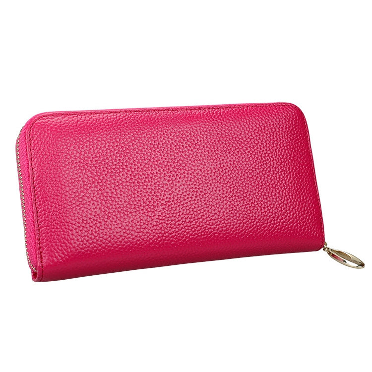 906 Antimagnetic RFID Litchi Texture Women Large Capacity Hand Wallet Purse Phone Bag with Card Slots(Rose Red) - Antimagnetic RFID Package by PMC TechLife | Online Shopping South Africa | PMC TechLife | Buy Now Pay Later Mobicred