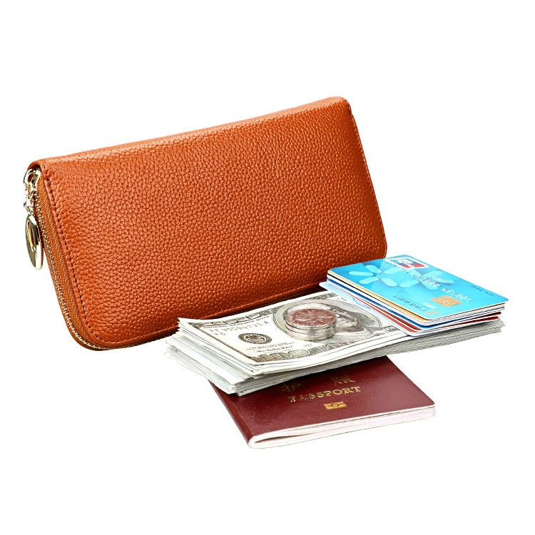 906 Antimagnetic RFID Litchi Texture Women Large Capacity Hand Wallet Purse Phone Bag with Card Slots(Brown) - Antimagnetic RFID Package by PMC TechLife | Online Shopping South Africa | PMC TechLife | Buy Now Pay Later Mobicred