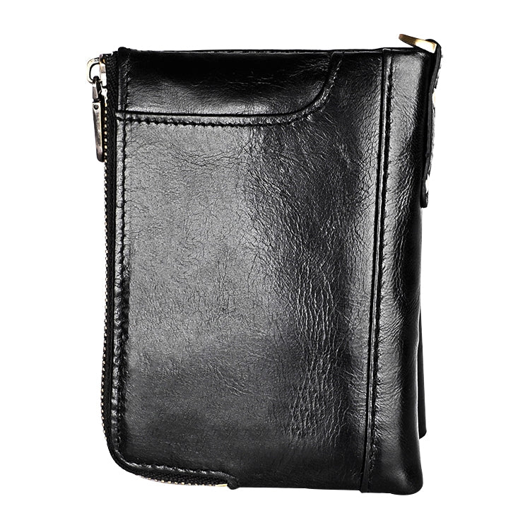 3533 Antimagnetic RFID Top-grain Leather Crazy Horse Texture Men Business Leisure Wallet (Black) - free shipping - PMC TechLife - Order now!