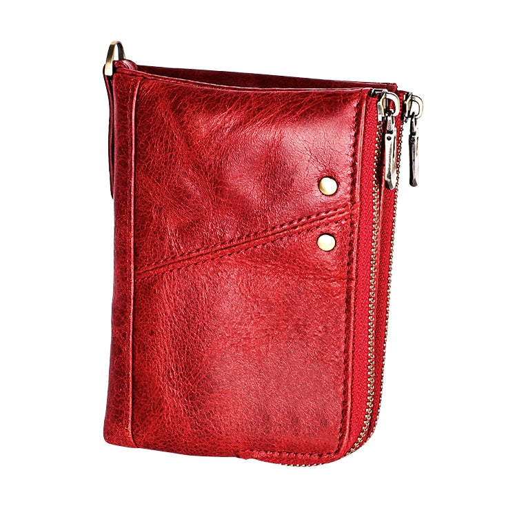 3533 Antimagnetic RFID Top-grain Leather Crazy Horse Texture Men Business Leisure Wallet (Red) - Antimagnetic RFID Package by PMC TechLife | Online Shopping South Africa | PMC TechLife | Buy Now Pay Later Mobicred