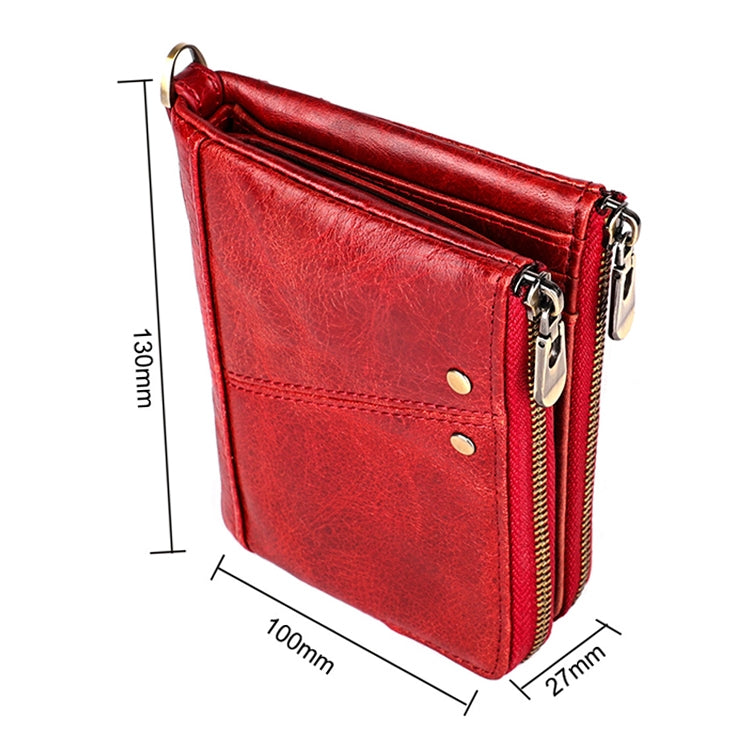3533 Antimagnetic RFID Top-grain Leather Crazy Horse Texture Men Business Leisure Wallet (Red) - Antimagnetic RFID Package by PMC TechLife | Online Shopping South Africa | PMC TechLife | Buy Now Pay Later Mobicred