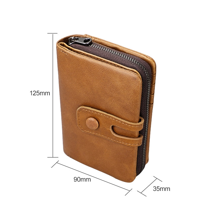 3577 Antimagnetic RFID Men and Women Crazy Horse Texture Leather Zipper Wallet (Red) - Antimagnetic RFID Package by PMC TechLife | Online Shopping South Africa | PMC TechLife | Buy Now Pay Later Mobicred