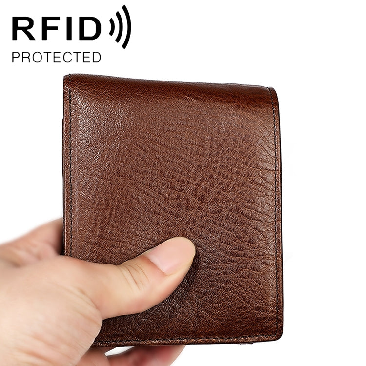 8018 Antimagnetic RFID Retro Fashion Crazy Horse Texture Leather Wallet for Men and Women - Antimagnetic RFID Package by PMC TechLife | Online Shopping South Africa | PMC TechLife | Buy Now Pay Later Mobicred
