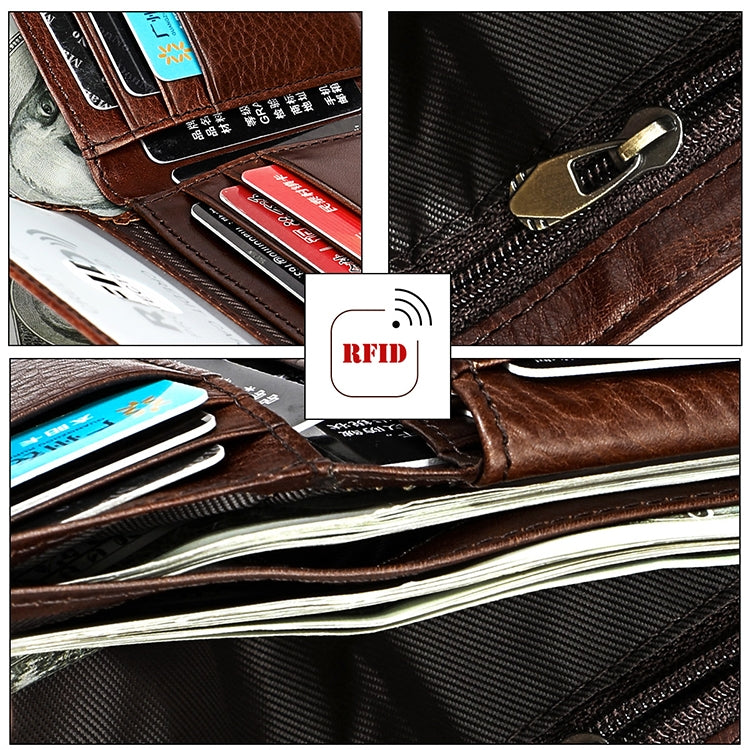 8018 Antimagnetic RFID Retro Fashion Crazy Horse Texture Leather Wallet for Men and Women - Antimagnetic RFID Package by PMC TechLife | Online Shopping South Africa | PMC TechLife | Buy Now Pay Later Mobicred