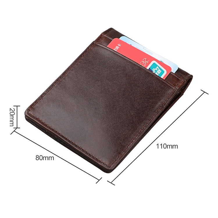 9037 Antimagnetic RFID Crazy Horse Texture Leather Wallet Billfold for Men and Women(Coffee) - free shipping - PMC TechLife - Order now!
