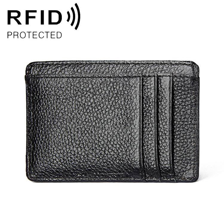 KB37 Antimagnetic RFID Litchi Texture Leather Card Holder Wallet Billfold for Men and Women (Black) - Antimagnetic RFID Package by PMC TechLife | Online Shopping South Africa | PMC TechLife | Buy Now Pay Later Mobicred