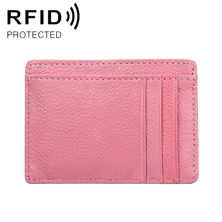 KB37 Antimagnetic RFID Litchi Texture Leather Card Holder Wallet Billfold for Men and Women (Pink) - Antimagnetic RFID Package by PMC TechLife | Online Shopping South Africa | PMC TechLife | Buy Now Pay Later Mobicred