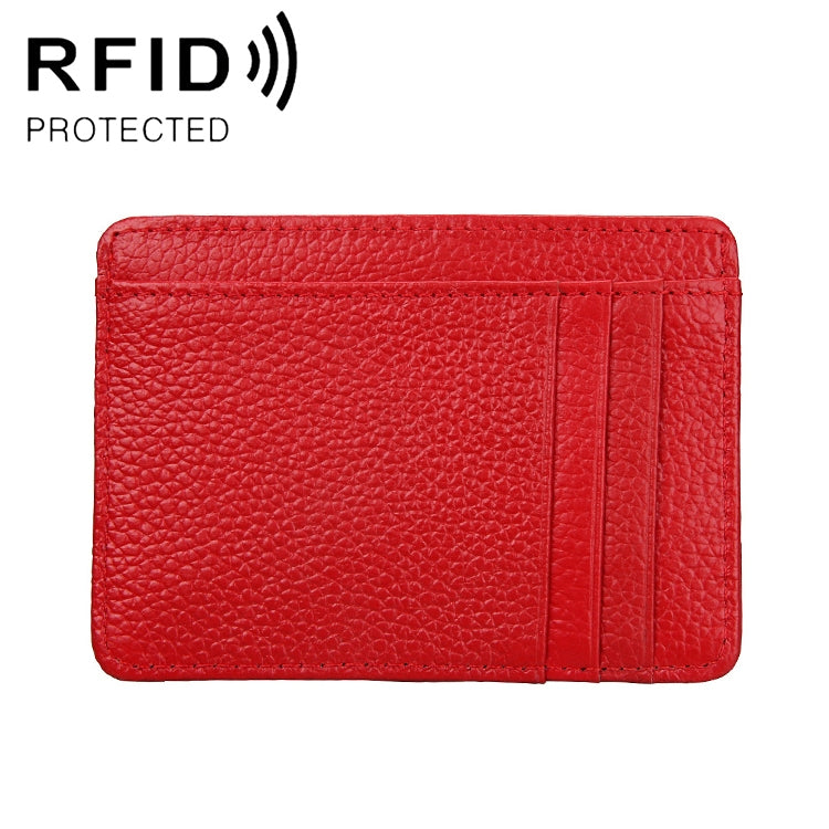 KB37 Antimagnetic RFID Litchi Texture Leather Card Holder Wallet Billfold for Men and Women (Red) - Antimagnetic RFID Package by PMC TechLife | Online Shopping South Africa | PMC TechLife | Buy Now Pay Later Mobicred