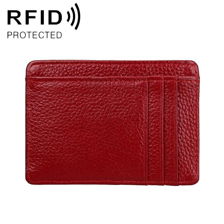 KB37 Antimagnetic RFID Litchi Texture Leather Card Holder Wallet Billfold for Men and Women (Purplish Red) - Antimagnetic RFID Package by PMC TechLife | Online Shopping South Africa | PMC TechLife | Buy Now Pay Later Mobicred