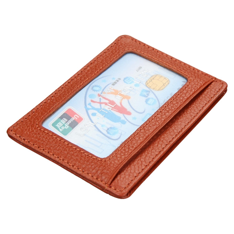 KB37 Antimagnetic RFID Litchi Texture Leather Card Holder Wallet Billfold for Men and Women (Brown) - Antimagnetic RFID Package by PMC TechLife | Online Shopping South Africa | PMC TechLife | Buy Now Pay Later Mobicred