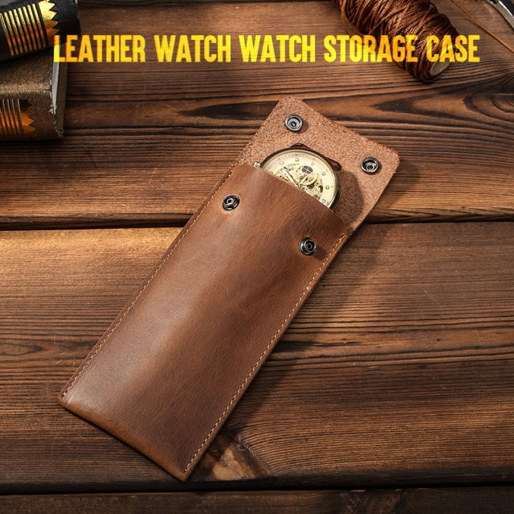 CONTACTS FAMILY CF1110 Universal Crazy Horse Leather Watch Protective Case Storage Bag for Apple Watch (Brown) - free shipping - PMC TechLife - Order now!