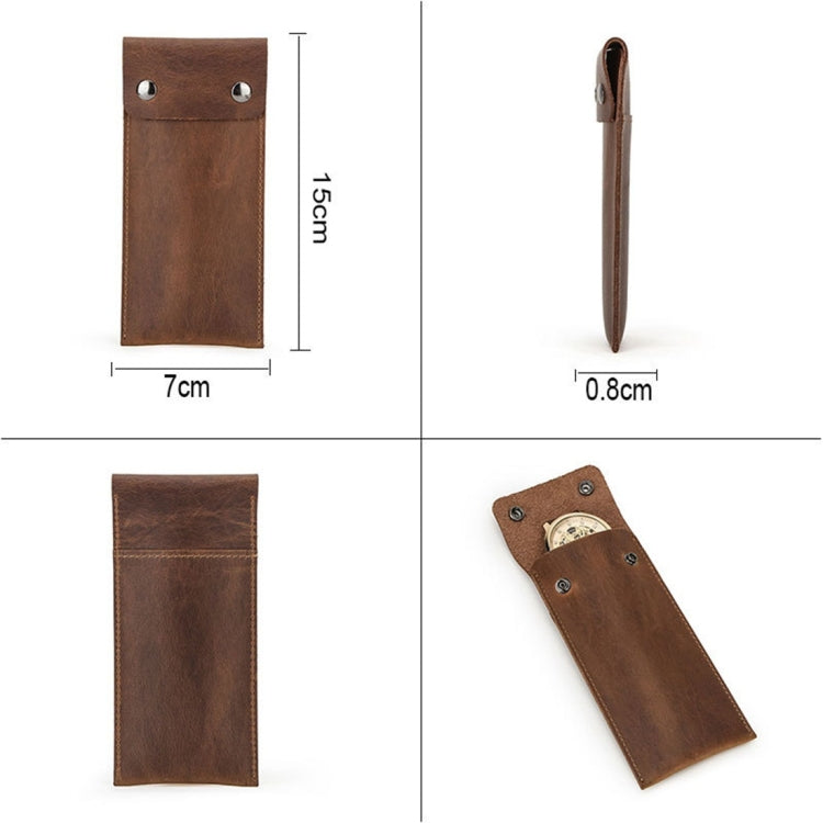 CONTACTS FAMILY CF1110 Universal Crazy Horse Leather Watch Protective Case Storage Bag for Apple Watch (Brown) - free shipping - PMC TechLife - Order now!