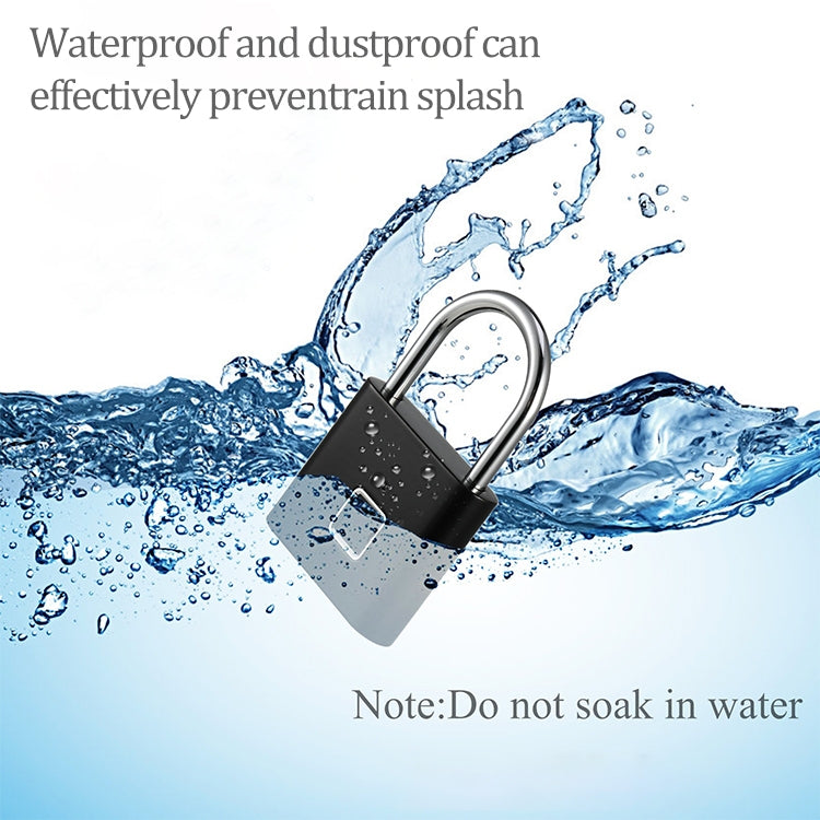 Stainless Steel Automatic Intelligent Fingerprint Padlock Electronic Lock, 10 Fingerprint Edition(Black) - Padlocks by PMC TechLife | Online Shopping South Africa | PMC TechLife | Buy Now Pay Later Mobicred