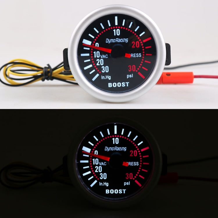 52mm 12V Universal Car Modified LED White Light Turbo Boost Gauge - Clocks & Car Meters by PMC TechLife | Online Shopping South Africa | PMC TechLife