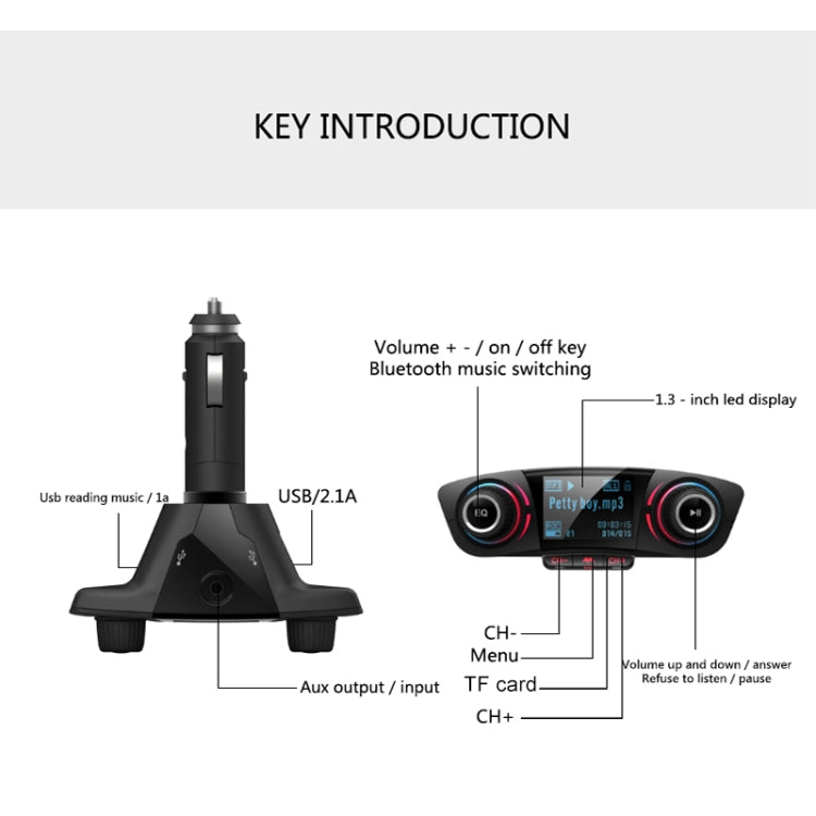BT06 Dual USB Charging Smart Bluetooth 4.0 + EDR FM Transmitter MP3 Music Player Car Kit with 1.3 inch LED Screen, Support Bluetooth Call, TF Card & U Disk - free shipping - PMC TechLife - Order now!