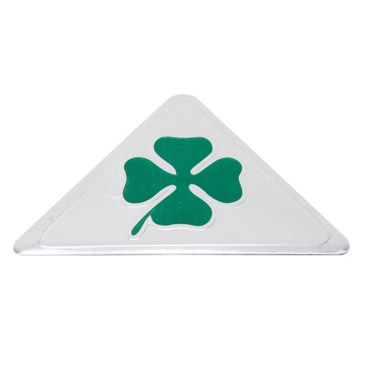 Four Leaf Clover Herb Luck Symbol Aluminum Slim Triangle Badge Emblem Labeling Sticker Styling Car Dashboard  Decoration - free shipping - PMC TechLife - Order now!