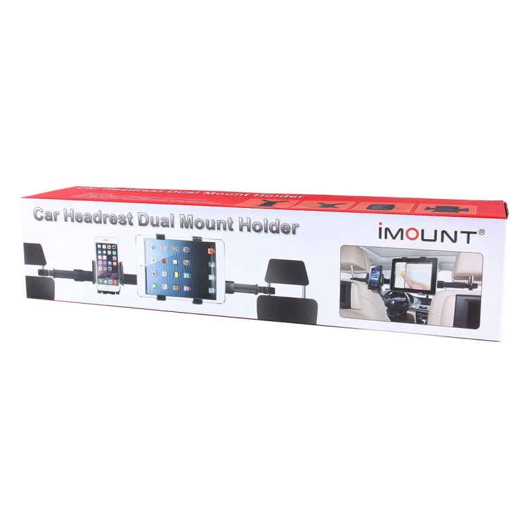 IMOUNT Car Headrest Mount 2 in 1 Car Back Seat Headrest Mount Tablet and Phone Holder with 360 Degree Adjustable Rotatio, For iPhone, Galaxy, Huawei, Xiaomi, Sony, LG, HTC, Google and other Smartphones, iPad, Tablet, Phone - Car Holders by PMC TechLife | Online Shopping South Africa | PMC TechLife