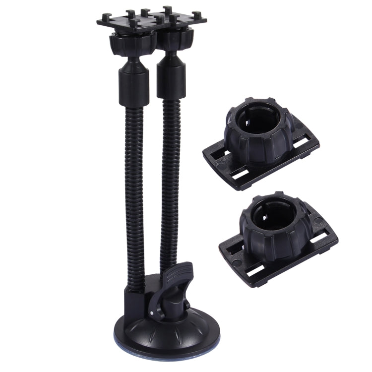 Suction Cup Couple Car Mount Holder Stand Suction Bracket with Adjustable Goose Neck for GPS & PDA & MP4, For iPhone, Samsung, Huawei, Xiaomi, HTC and Other Smartphones(Red) - Car Holders by PMC TechLife | Online Shopping South Africa | PMC TechLife